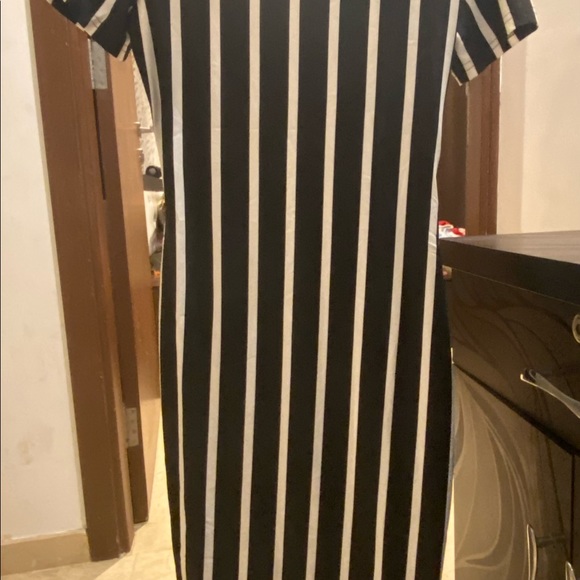 VERTICAL STRIPED LONG SHEATH DRESS- SALE - Picture 7 of 9